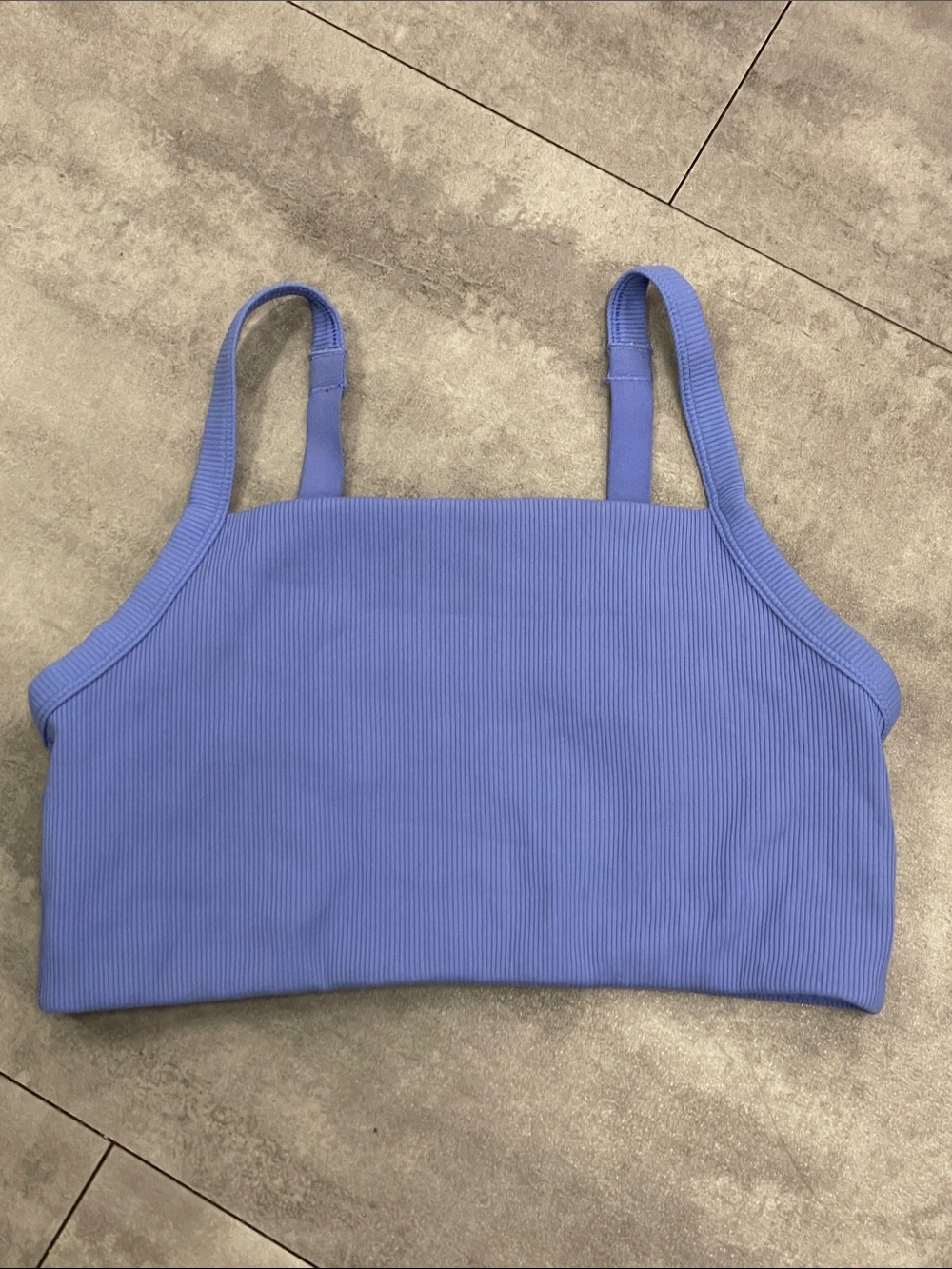Size medium aerie Ribbed Square-Neck sports bra/ Crop Tank Top - Periwinkle
